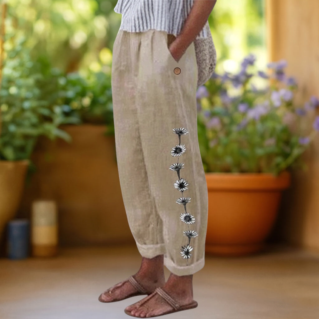 Flora | Bloemenprint Losse Broek