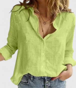 Winifred | Dames Bloemen V-Hals Lange Mouwen Blouse