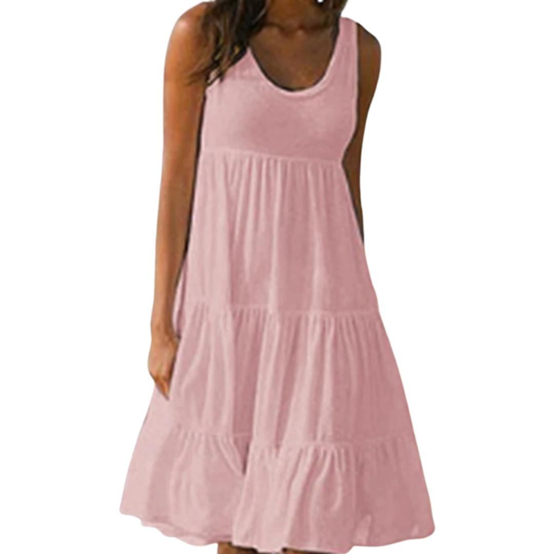 Luna | Dames Mouwloze Laagjes Midi Jurk Boho Zomer