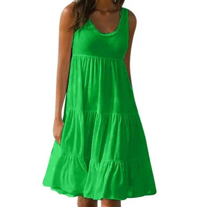 Luna | Dames Mouwloze Laagjes Midi Jurk Boho Zomer