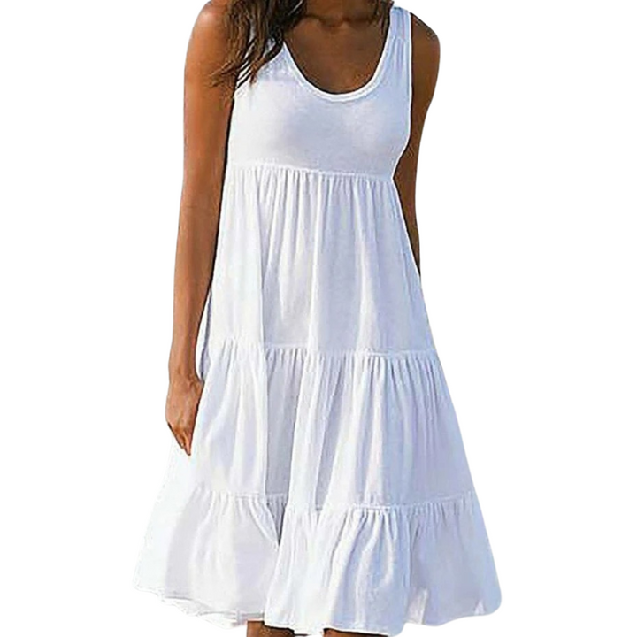 Luna | Dames Mouwloze Laagjes Midi Jurk Boho Zomer