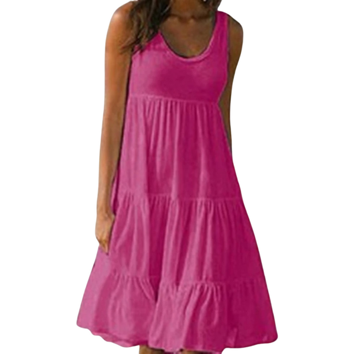 Luna | Dames Mouwloze Laagjes Midi Jurk Boho Zomer