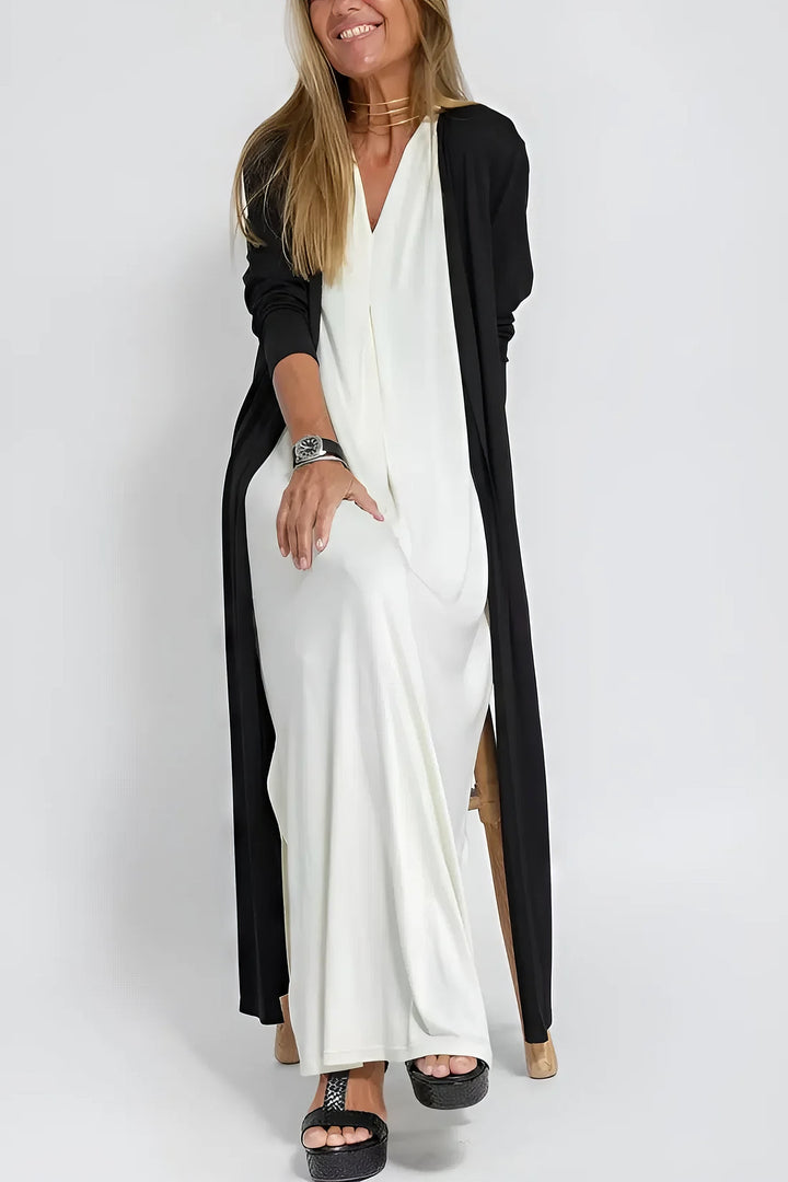 Juno™ | Elegante Lange Jurk met Gecoördineerde Cardigan