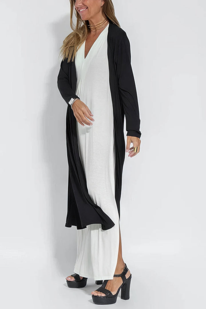 Juno™ | Elegante Lange Jurk met Gecoördineerde Cardigan