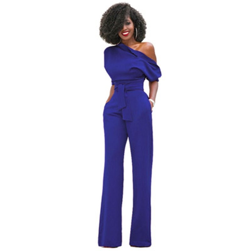 Zara | Dames Off Shoulder Wijde Pijpen Jumpsuit