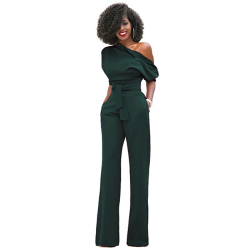 Zara | Dames Off Shoulder Wijde Pijpen Jumpsuit