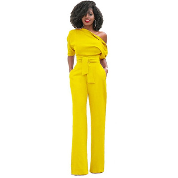 Zara | Dames Off Shoulder Wijde Pijpen Jumpsuit