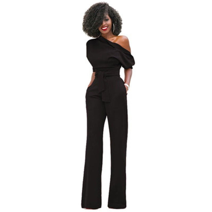 Zara | Dames Off Shoulder Wijde Pijpen Jumpsuit