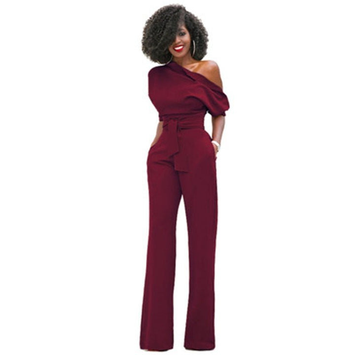 Zara | Dames Off Shoulder Wijde Pijpen Jumpsuit