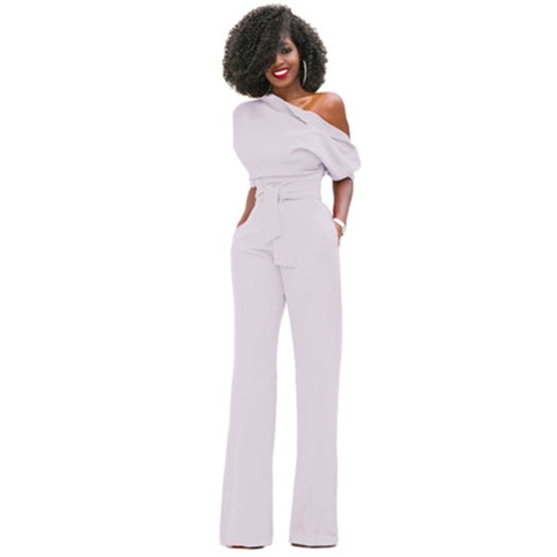 Zara | Dames Off Shoulder Wijde Pijpen Jumpsuit