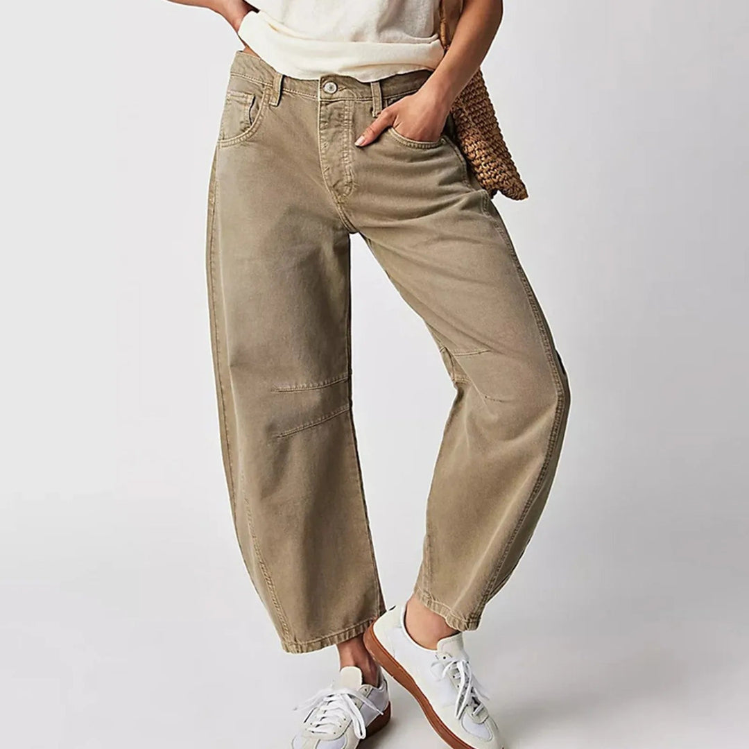 Barrel | Dames Hoge Taille Barrel Leg Jeans Relaxed Fit Denim